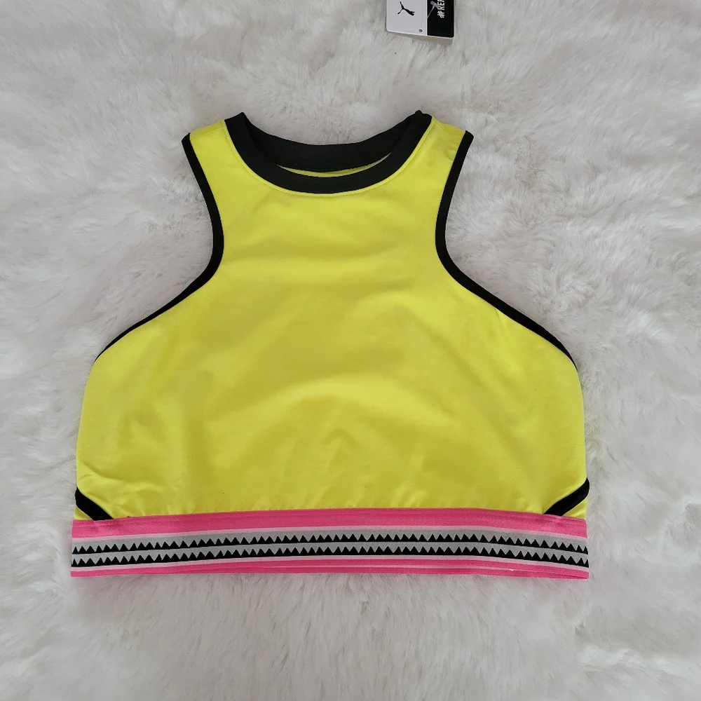 💛PUMA LEMLEM CROPPED TRAINING TANK TOP SIZE L